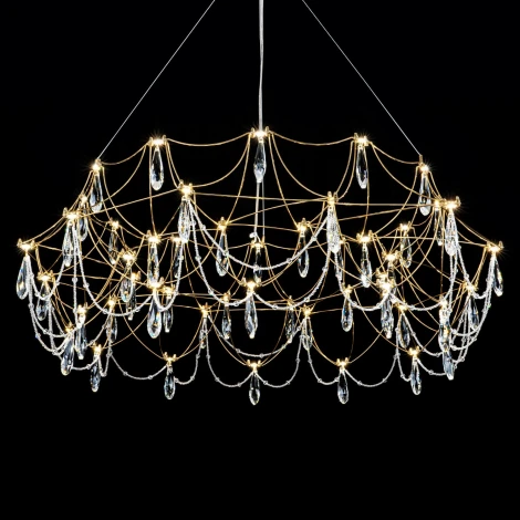 Подвесная люстра светодиодная хрустальная с пультом с регулировкой цветовой температуры Modelux MODELUX ML.5603.1000P BS