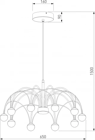 Подвесная люстра Eurosvet Ragno 90034/10 LED черный (220V, на проводе, шарики)