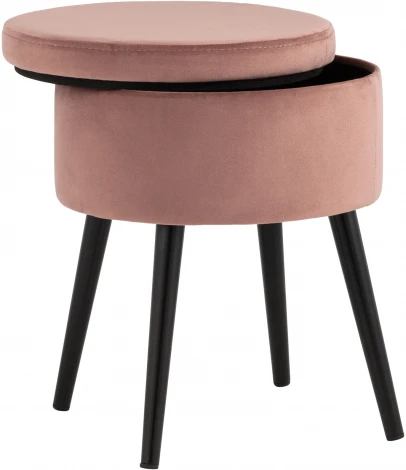 Пуф Клайс с ящиком велюр пыльно-розовый УТ000035913