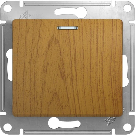 Выключатель встраиваемый одноклавишный с подсветкой (дуб) Systeme Electric Glossa GSL000513