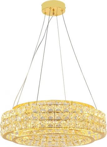 Подвесной светильник (12044/A/1P Gold) Indigo Valore V000098L (LED, 220V, хрусталь, на тросе, круглые)