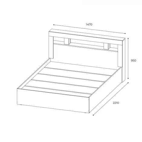 Кровать БТС 140х200 с настилом ДСП Light Прима