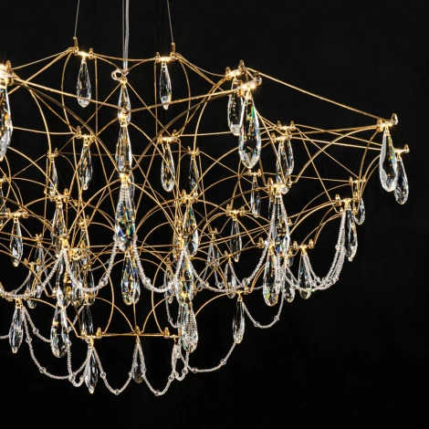 Подвесная люстра светодиодная хрустальная с пультом с регулировкой цветовой температуры Modelux MODELUX ML.5602.1000P BS