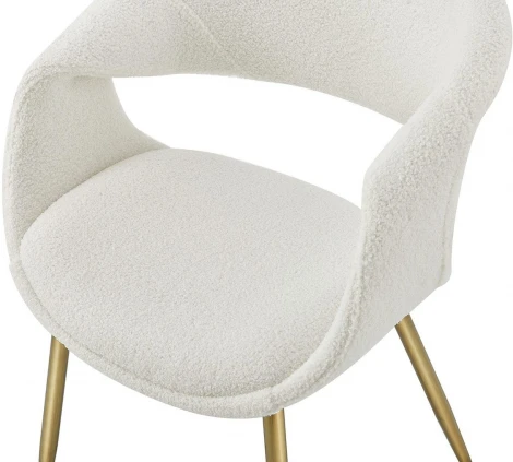 Стул ESF JY1829Q-T белый IPD1859-1/золото/Ткань,Металл