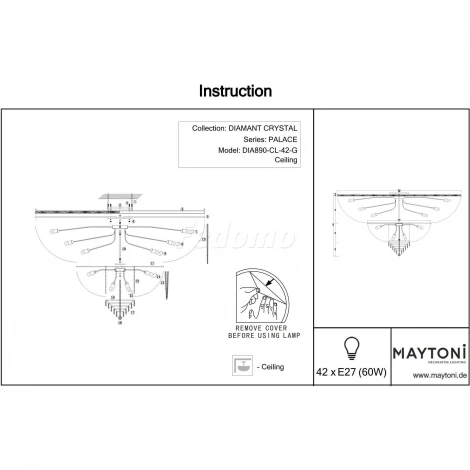 Подвесная люстра Maytoni Palace DIA890-CL-42-G