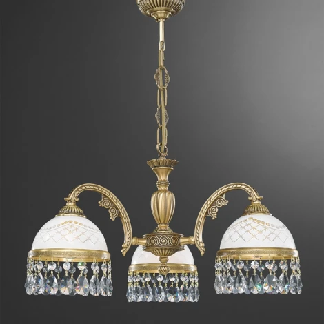 Подвесная люстра Reccagni Angelo 7000 L 7000/3 (220V, подвески, на цепи, узор в клетку)