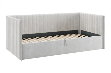 Кровать с подъемным механизмом Твикс (Софа) 90х200 см Mebelson (ДСП,Велюр/Серый) арт.170618,2173