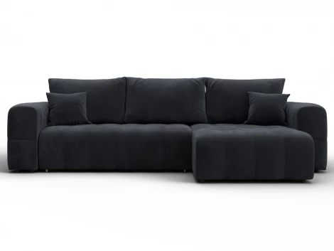 Диван угловой Лига-110 НПБ угол универсальный (ДВП,ДСП,ЛДСП,Брус,Фанера,Велюр/Темно-серый) Лига Диванов 136538