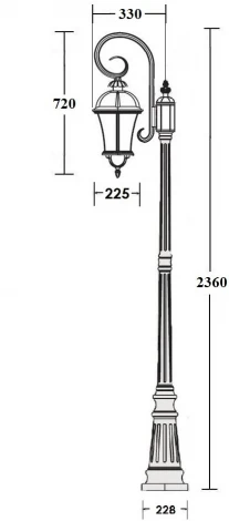 Наземный фонарь Oasis Light ROMA L 95209L/18 Gw (220V, IP44)