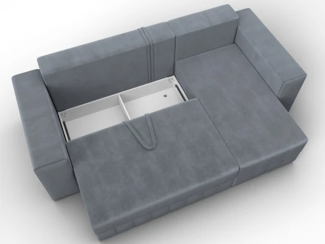 Диван угловой Лига-076 угол универсальный (ДСП/Пластик/Велюр/Серый) Лига Диванов 129849
