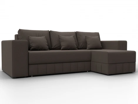 Диван угловой Лига-076 угол универсальный (ДСП/Пластик/Рогожка/Коричневый) Лига Диванов 129836
