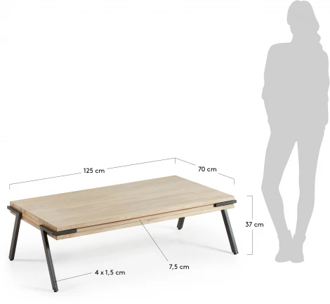 Журнальный стол La Forma (ex Julia Grup) Thinh (Черный/ Дерево,Сталь,Акация)