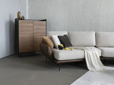 Диван Ispani угловой правый ОГОГО (арт.803481), (Ткань,Экокожа/Оранжевый)