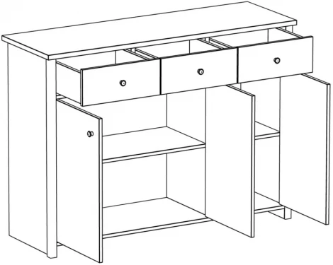 Тумба 3-дверная Village ОГОГО 332072