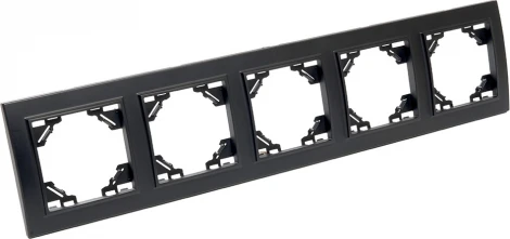 Рамка на 5 постов (черный) Stekker Эрна 39622
