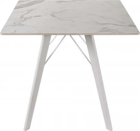 Стол обеденный обеденный JET CERAMIC квадратный 80*80 (Дерево бук, Выбеленное)