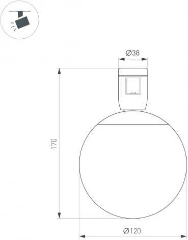 Трековый светильник ART-APRIORI-SFERO-R120-5W Day4000 (TN, 350 deg, 48V) (Arlight, IP20 Металл) 047793 (LED)