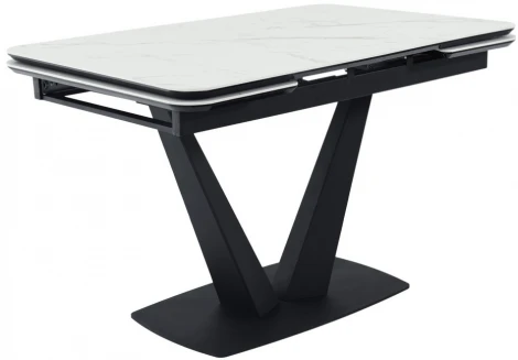 Стол Vito раскладной 120-184x80x75см, белый мрамор, чёрный Bradex Home RF 0420