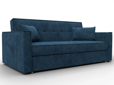 Диван прямой Лига-104 (160) (ЛДСП,Брус,Фанера,Велюр/Синий) Лига Диванов 134882