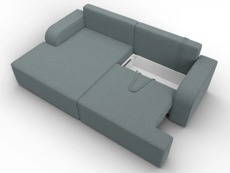 Диван угловой Лига-120 угол левый (ДСП,Брус,Фанера,ЛДС,Рогожка/Серый) Лига Диванов 137285L