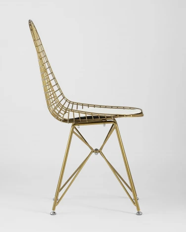 Стул обеденный Eiffel золотой с белой подушкой УТ000004228