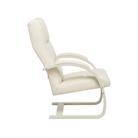 Кресло Leset Монэ (Фанера,Березовый шпон,Металл,Экокожа/Слоновая кость) арт.4687203506452