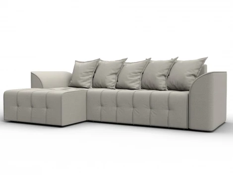 Диван угловой Лига-113 угол левый (ДСП,Рогожка/Бежевый) Лига Диванов 136702L