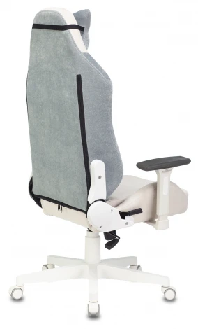 Кресло игровое Zombie EPIC PRO Fabric белый/серо-голубой с подголов. крестовина пластик пластик белый