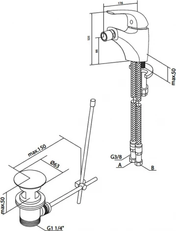 Смеситель Am.Pm Sense 5 F7583132 для биде