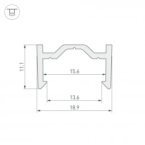 Профиль пластиковый ARH-CH15-2000-PVC (Пластик) 027091 Arlight ARH