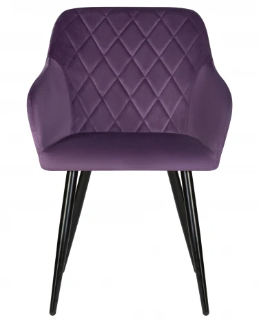 Стул обеденный ROBERT (черные матовые ножки, велюр V108-45 Темно-фиолетовый)