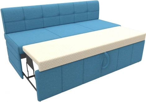 Диван кухонный прямой Лео (Голубой/Рогожка) Лига Диванов арт.123859