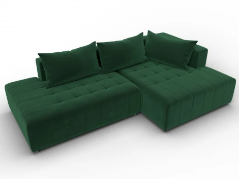Диван угловой Лига-103 НПБ угол правый (ДСП,Брус,Фанера,Велюр/Зеленый) Лига Диванов 134816