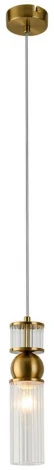 Подвесной светильник Lumion Denver 8276/1A латунь/прозрачный, металл/стекло Е14 1*40W 220V (на проводе)