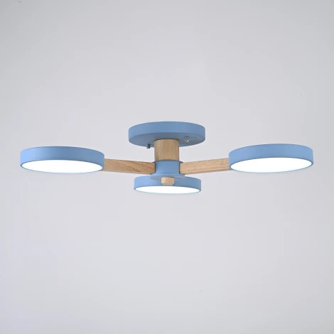 Потолочная люстра Wi-Fi на штанге Turna 3 Blue By ImperiumLoft Turna01 (LED, 220V, пульт управления, голосовое управление, умный дом - Алиса)