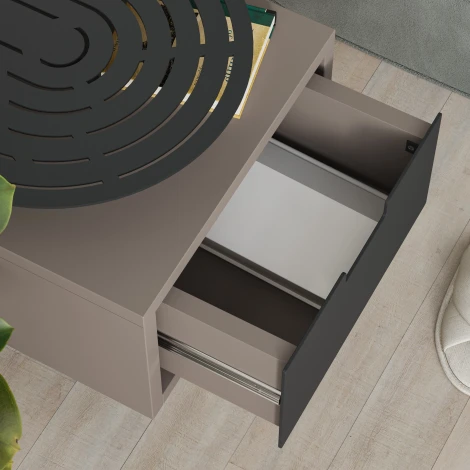 Тумба прикроватная OSLO NIGHTSTAND LEVE (ЛДСП,Металл/Черный,Бежевый) арт.LEV01136