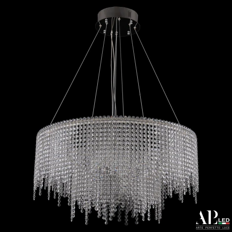 Подвесная люстра светодиодная APL LED Sicilia SH02.73.2D.B.Ni.4000 (220V, хрусталь, на тросе)