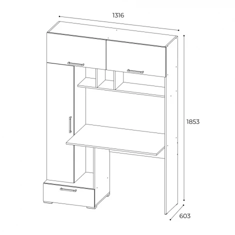 Стол компьютерный ТЭКС Квартет-11, венге