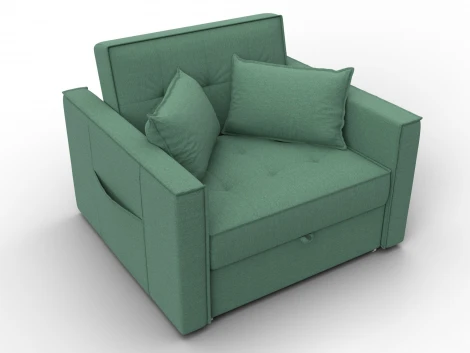 Кресло-кровать Лига-104 (80) (ЛДСП,Брус,Фанера,Рогожка/Зеленый) Лига Диванов 134846
