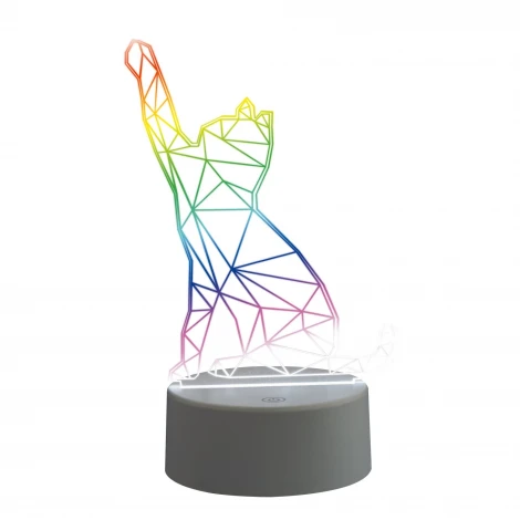 Интерьерная настольная лампа Uniel ULI-M501 RGB/3AAA CATTY/WHITE (для детской, LED, 220V, сенсорный выключатель, котики)