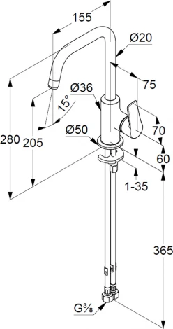 Смеситель Kludi Pure&Solid 340240575 для раковины