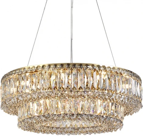 Подвесной светильник хрустальный Newport 8450 8450+18/S gold (220V, на тросе)