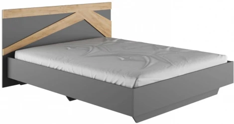 Двуспальная кровать Теодора 160 (Теодора 160х200 графит / крафт золотой) Woodville арт.587591