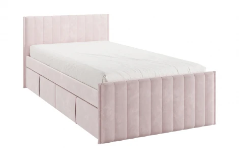 Кровать с ящиками Твикс 90х200 см Mebelson (ДСП,Велюр/Розовый) арт.171565,2172