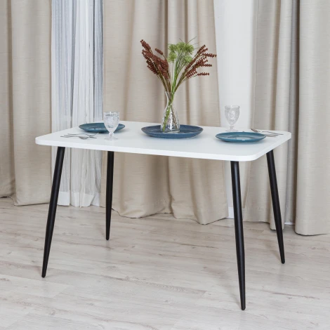 Стол PLUTO ЛДСП/металл, 120x80x77 см, Белый/Черный Tetchair 19316