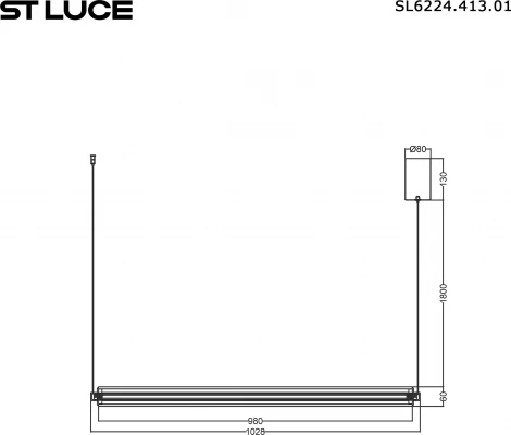 Подвесной светильник ST Luce Bamboo SL6224.413.01 Черный/Прозрачный LED 1*30W 4000K