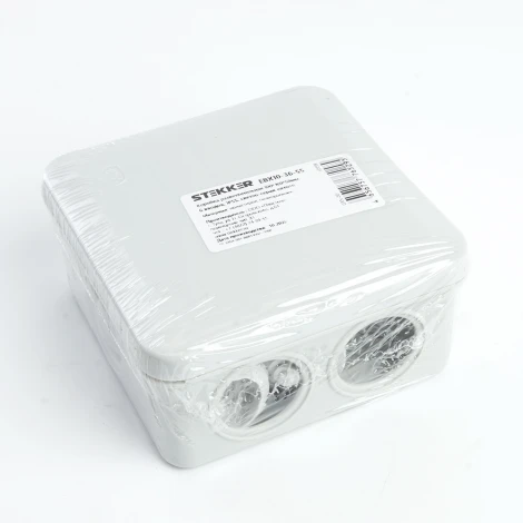 Коробка разветвительная 6 вводов (серый) Stekker 39998