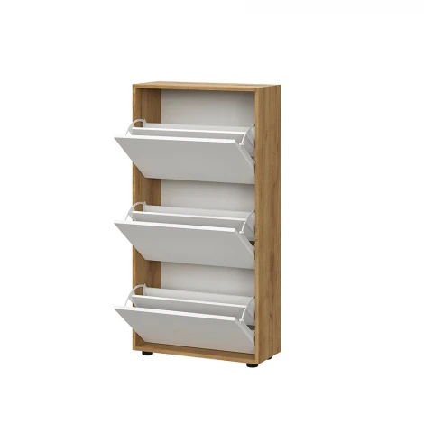 Обувница Арника ОБ 4, Дуб золотой, Белый шагрень, Белый