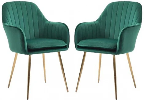 Набор из 2 стульев Tranquil Synchrony Hesby Велюр/Зеленый арт.HSBI_Y607_green_2