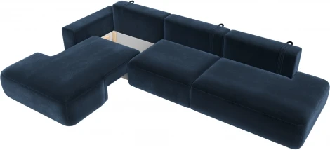 Диван угловой Лига-036 НПБ Модерн Лонг левый угол Лига Диванов (Велюр) арт.127756L